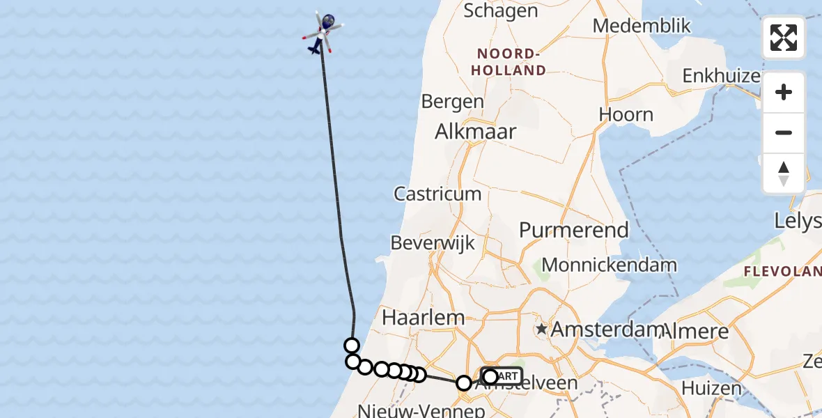 Vluchtroute Politiehelikopter Schiphol - , 08 april 2024, 13:28