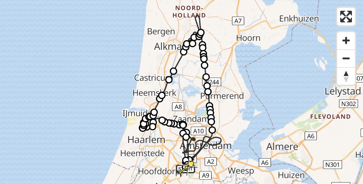 Routekaart van de vlucht: Politieheli naar Schiphol, Loevesteinse Randweg