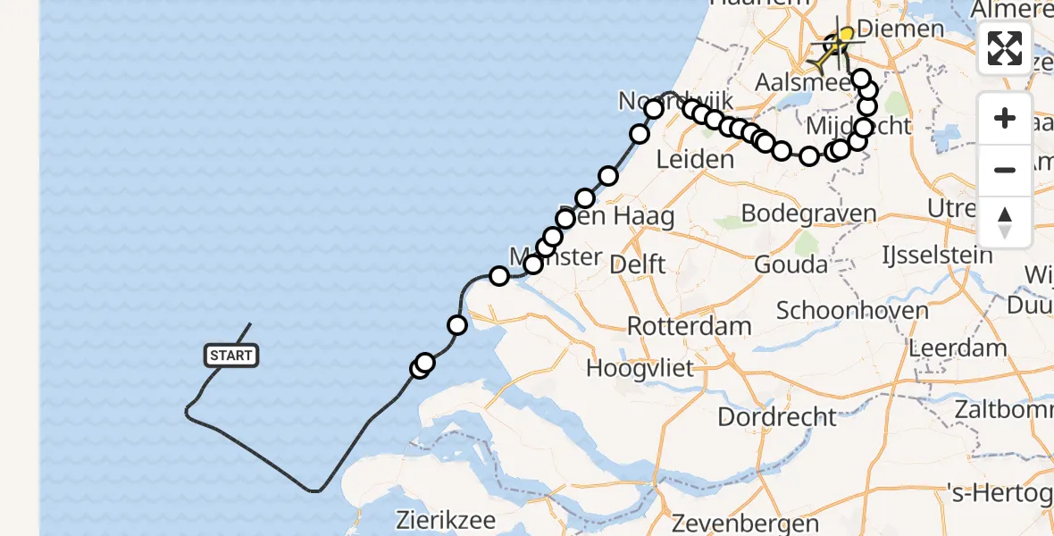 Routekaart van de vlucht: Politieheli naar Schiphol, Thermiekstraat