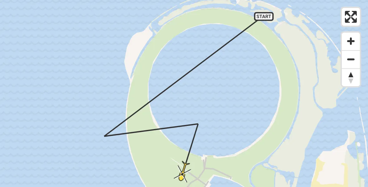 Routekaart van de vlucht: Politiehelikopter naar Dronten, IJsseloog