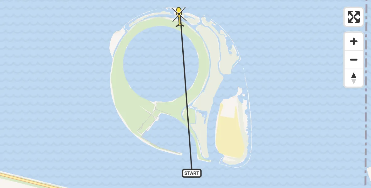Routekaart van de vlucht: Politiehelikopter naar Dronten, Schokkerrak
