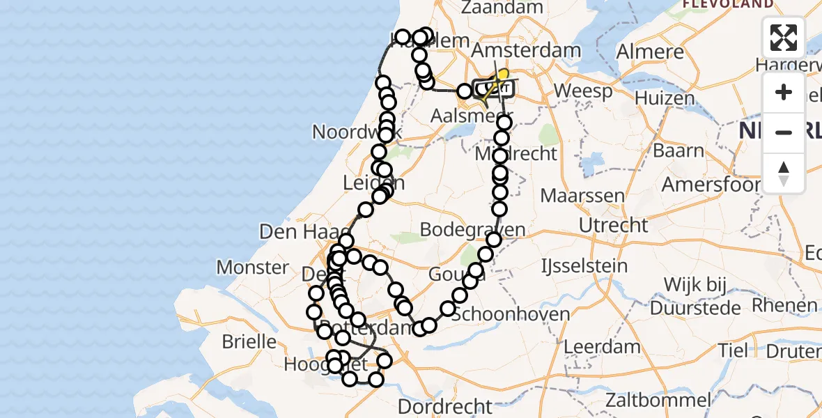 Routekaart van de vlucht: Politieheli naar Schiphol, Thermiekstraat