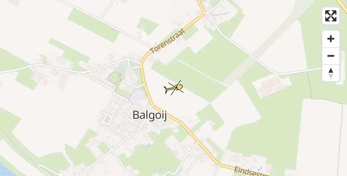 Routekaart van de vlucht: Traumahelikopter naar Balgoij