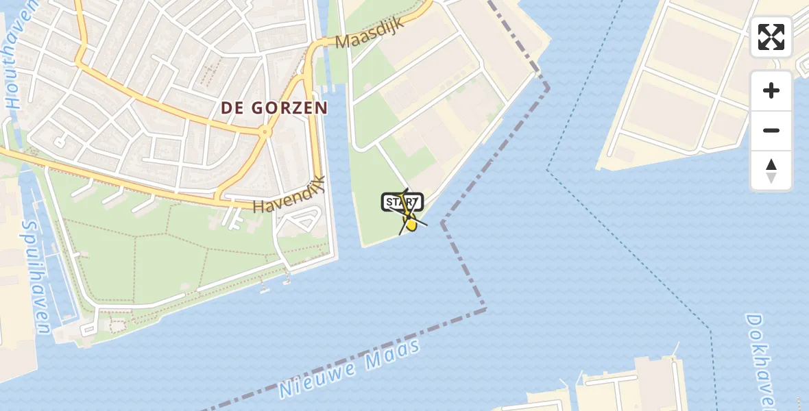 Routekaart van de vlucht: Traumahelikopter naar Schiedam, Mercuriusweg