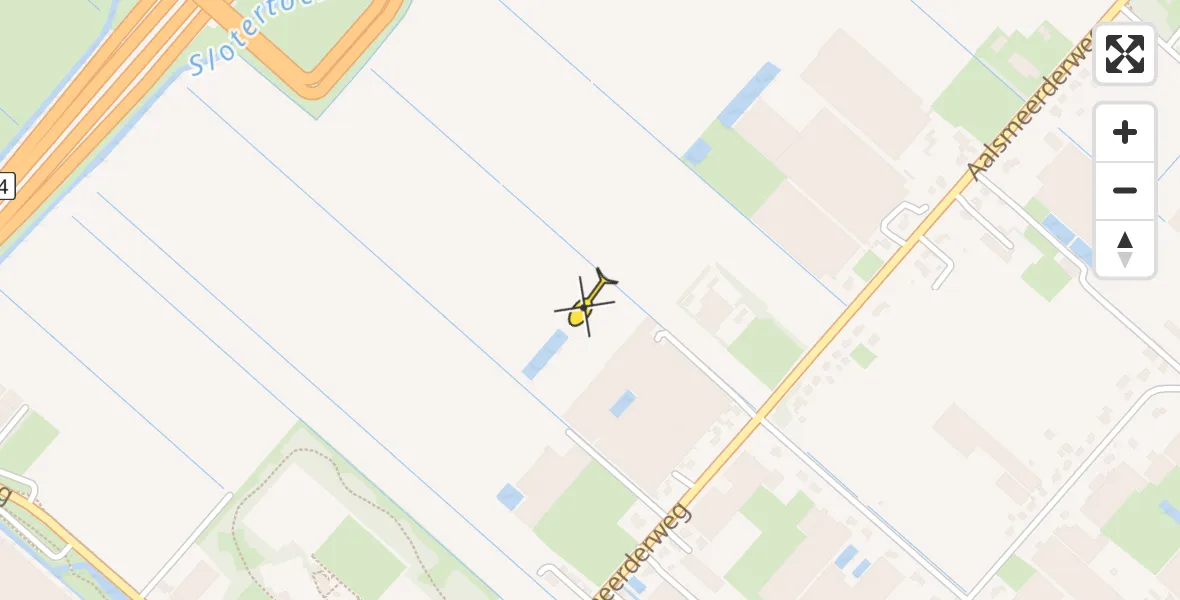 Routekaart van de vlucht: Politiehelikopter naar Rijsenhout