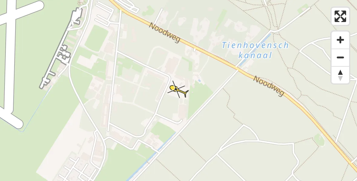 Routekaart van de vlucht: Politiehelikopter naar Vliegveld Hilversum