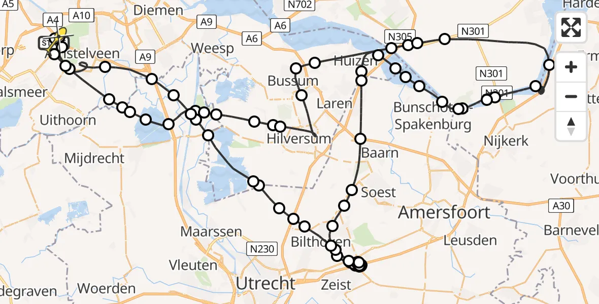 Routekaart van de vlucht: Politieheli naar Schiphol, Van Weerden-Poelmanweg