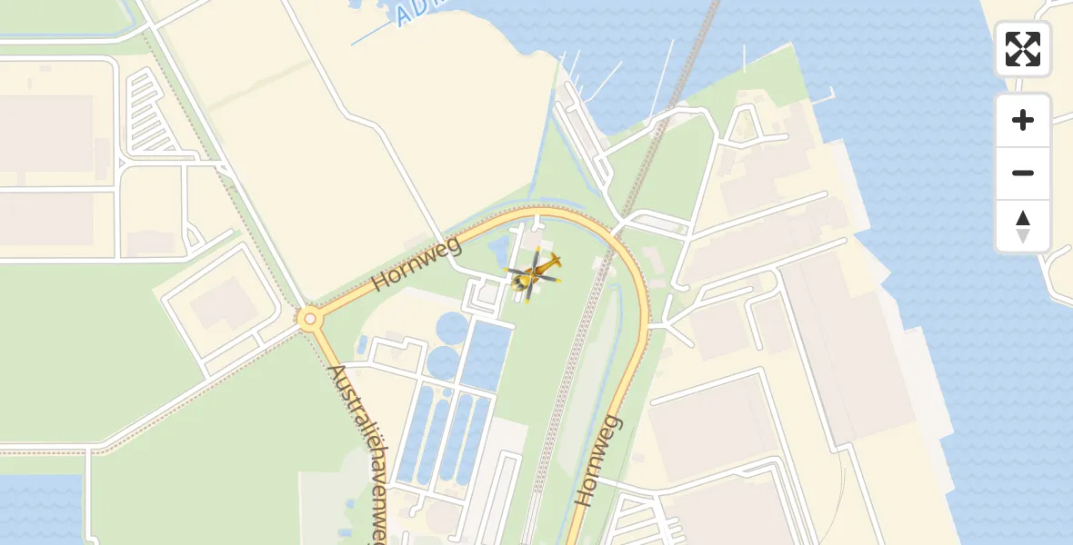 Vluchtroute Traumahelikopter van Amsterdam Heliport naar Amsterdam Heliport