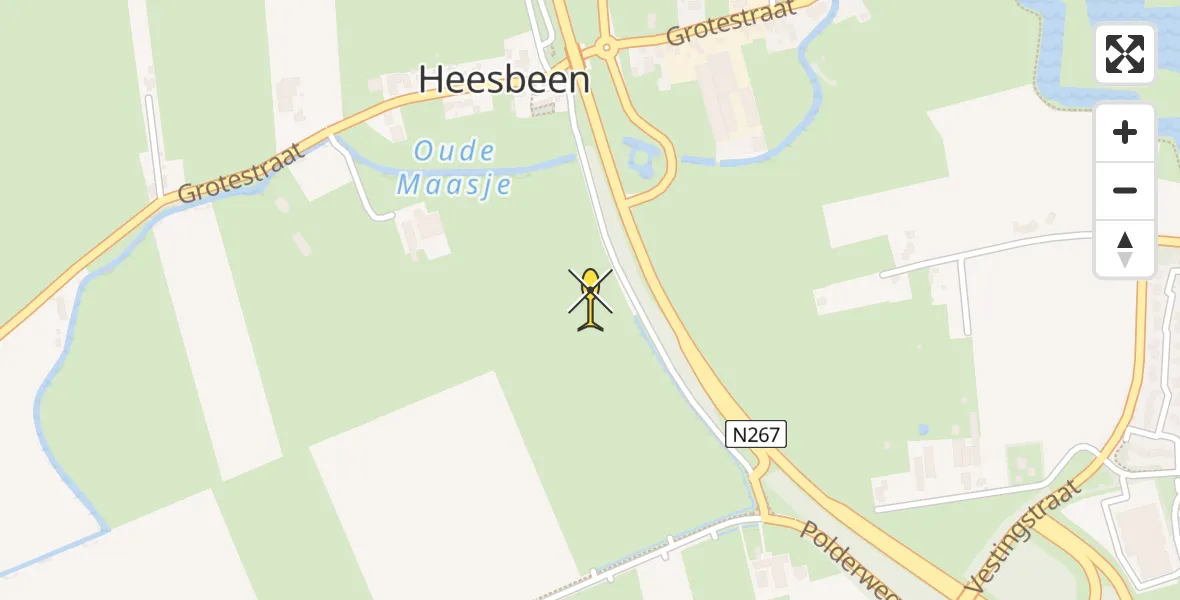 Routekaart van de vlucht: Traumahelikopter naar Heesbeen