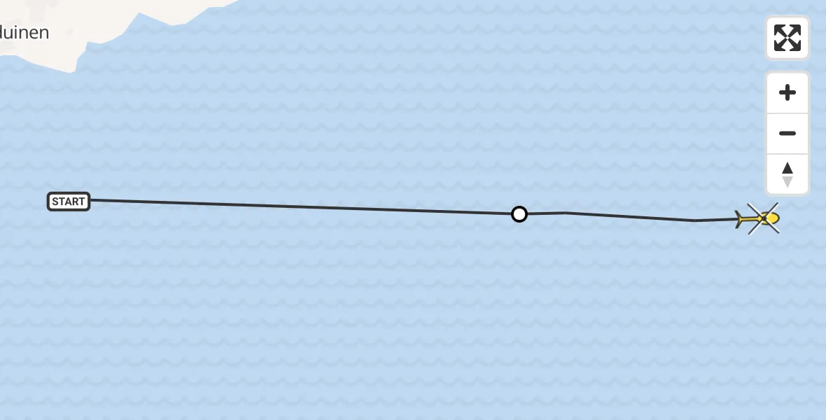 Routekaart van de vlucht: Ambulanceheli naar Oosterend