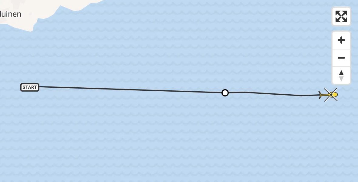 Routekaart van de vlucht: Ambulancehelikopter naar Oosterend