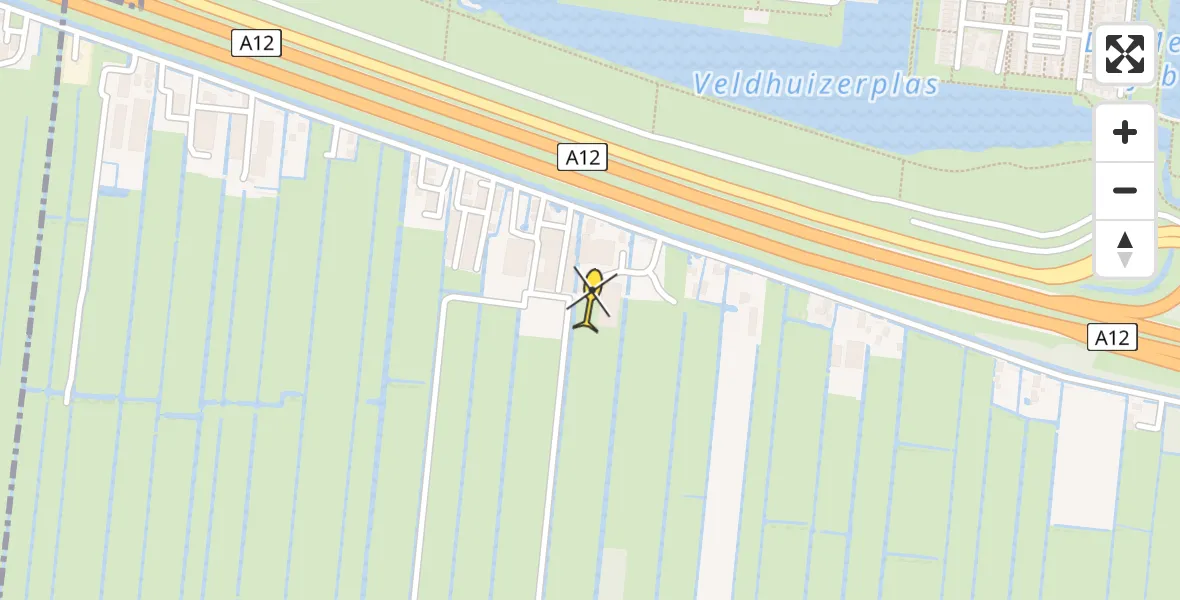 Routekaart van de vlucht: Politiehelikopter naar De Meern