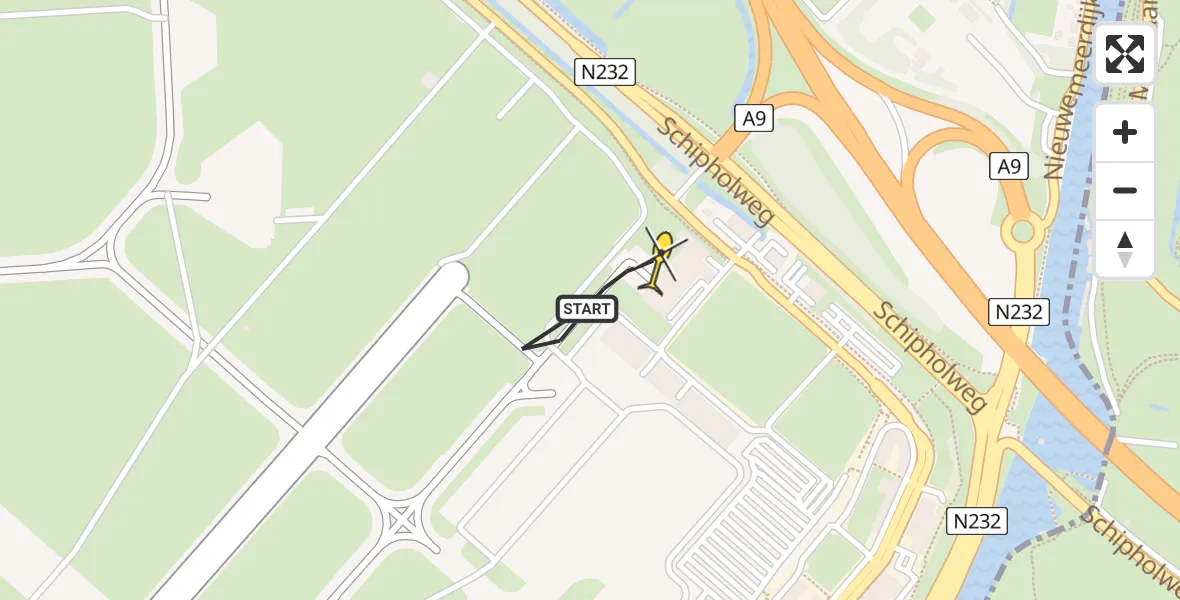 Vluchtroute Politiehelikopter van Schiphol naar Schiphol