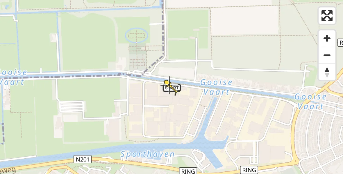 Routekaart van de vlucht: Traumahelikopter naar Hilversum, Nieuwe Havenweg