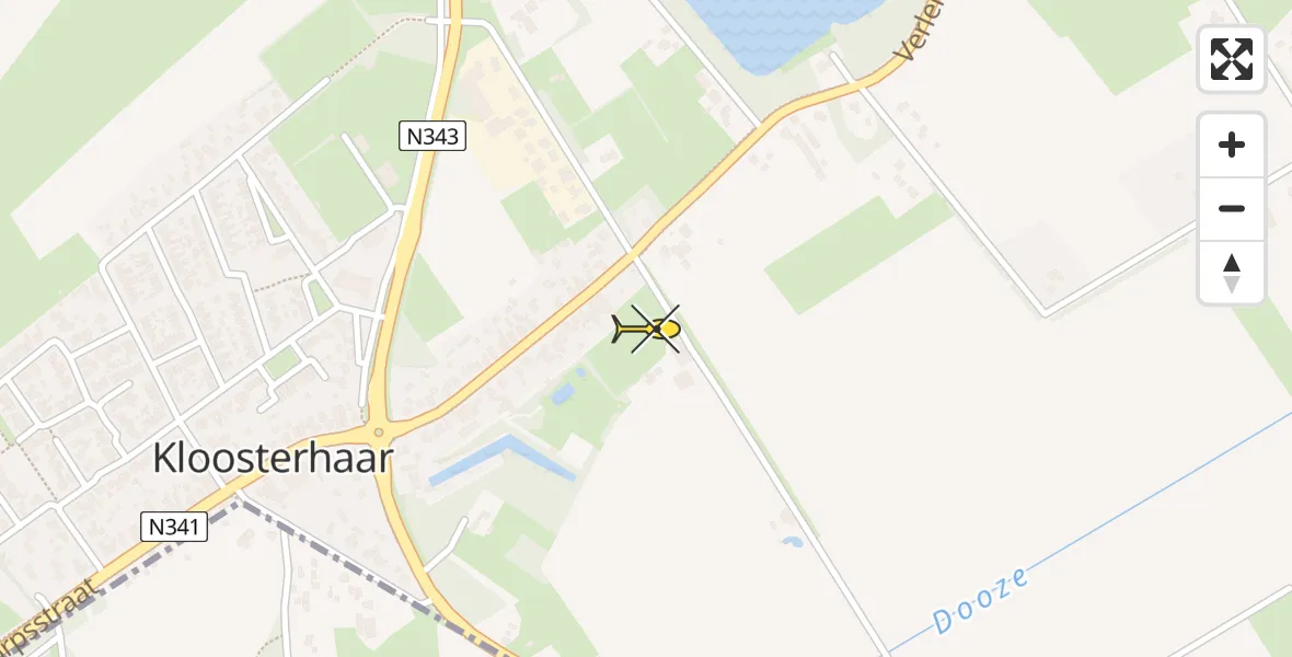 Routekaart van de vlucht: Traumahelikopter naar Kloosterhaar