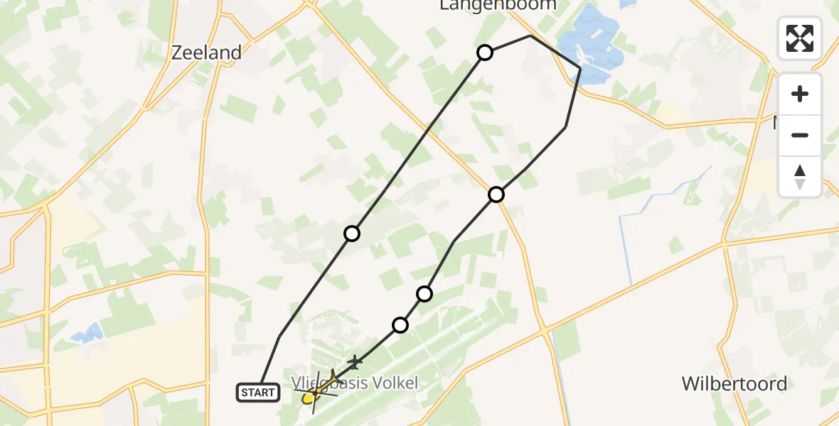 Routekaart van de vlucht: Lifeliner 3 naar Vliegbasis Volkel, Houtvennen