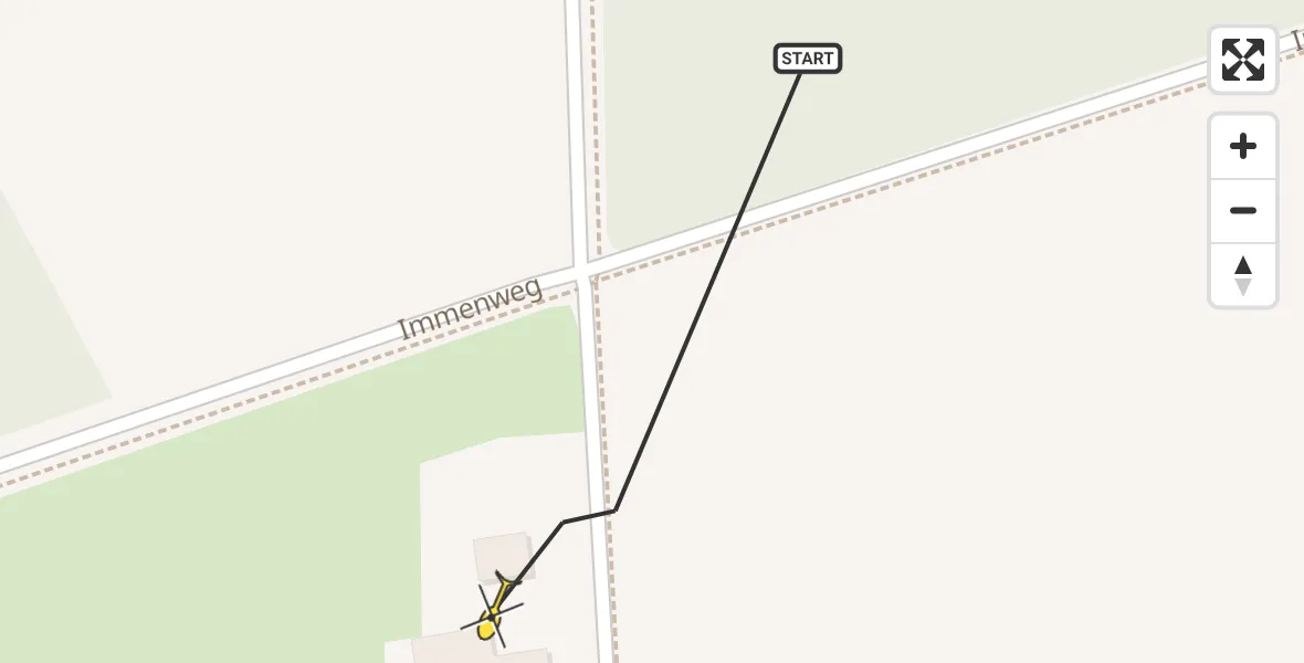 Routekaart van de vlucht: Politiehelikopter naar Ede, Immenweg