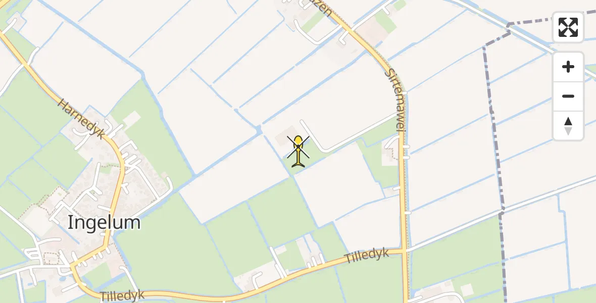 Routekaart van de vlucht: Ambulancehelikopter naar Ingelum