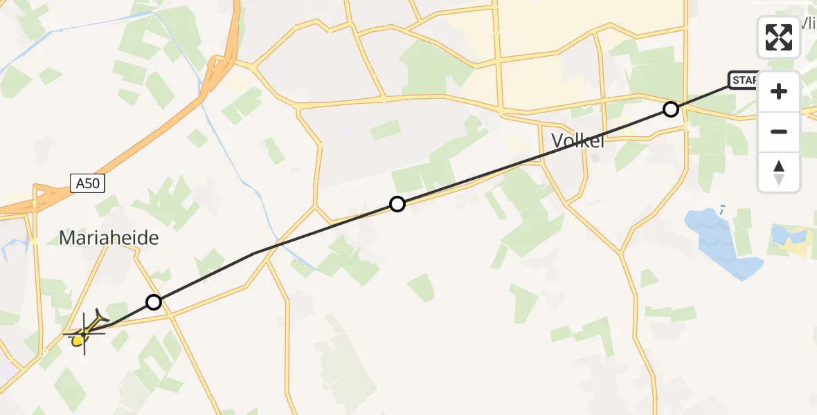 Routekaart van de vlucht: Lifeliner 3 naar Veghel, Jochem de Wildstraat
