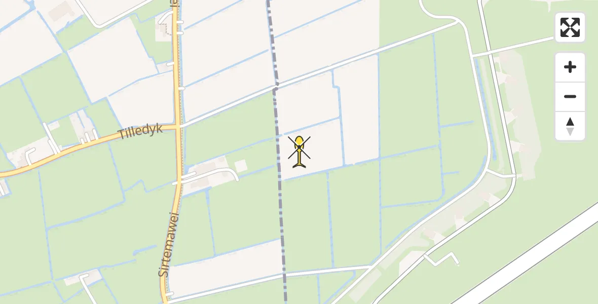 Vluchtroute Ambulancehelikopter van Leeuwarden naar Leeuwarden
