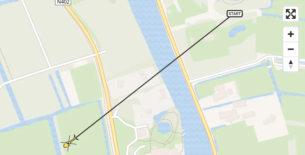Routekaart van de vlucht: Politiehelikopter naar Nieuwersluis, Rijksstraatweg