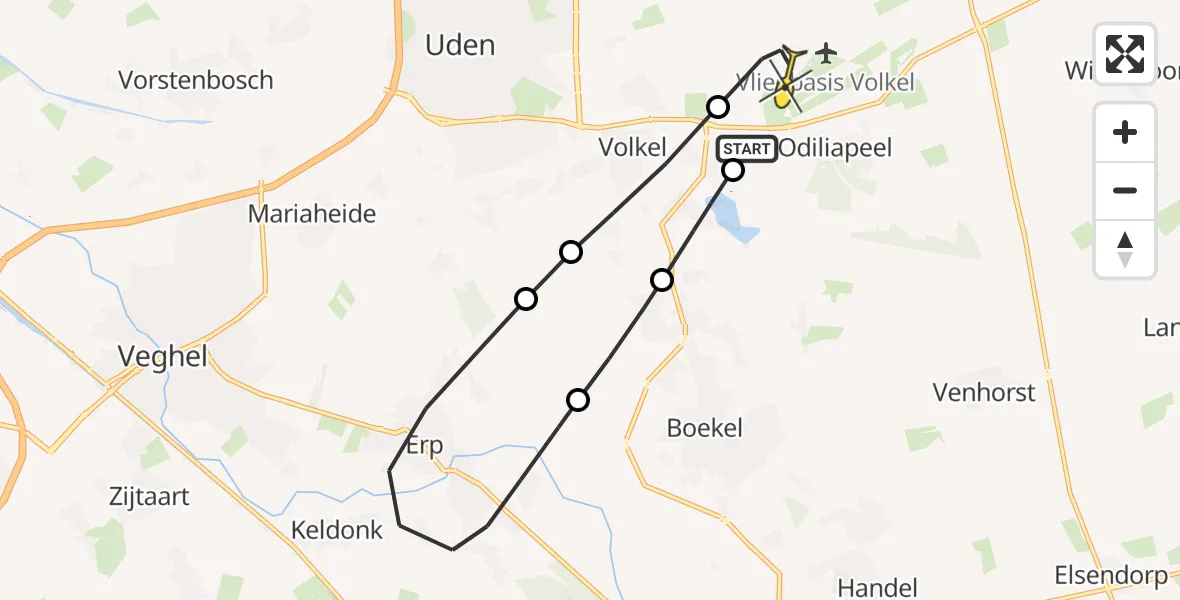 Routekaart van de vlucht: Lifeliner 3 naar Vliegbasis Volkel, Luttelweg