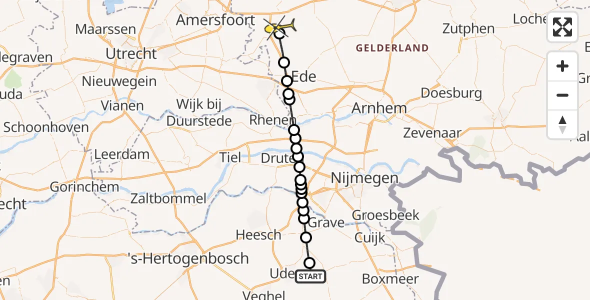 Routekaart van de vlucht: Lifeliner 3 naar Barneveld, Houtvennen