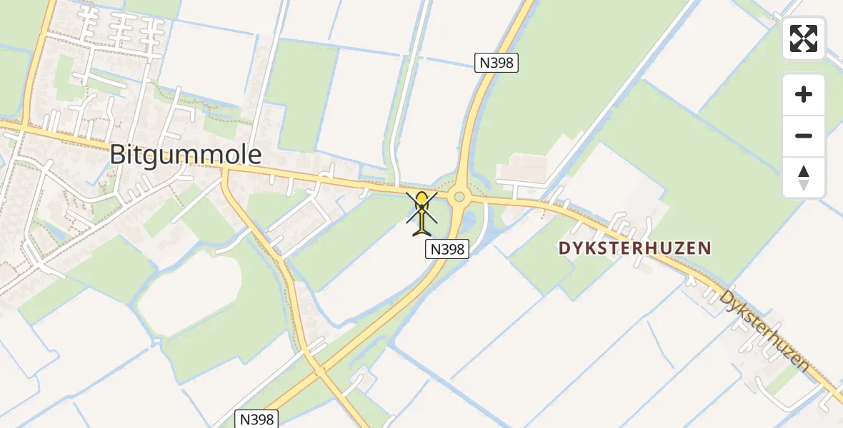 Routekaart van de vlucht: Ambulancehelikopter naar Bitgummole