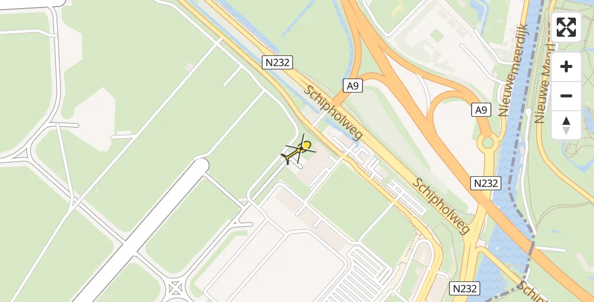 Vluchtroute Politiehelikopter van Schiphol naar Schiphol