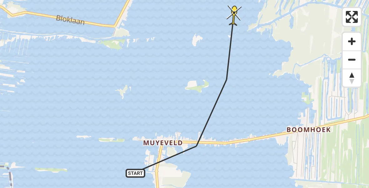 Routekaart van de vlucht: Politiehelikopter naar Loosdrecht, Markus Pos