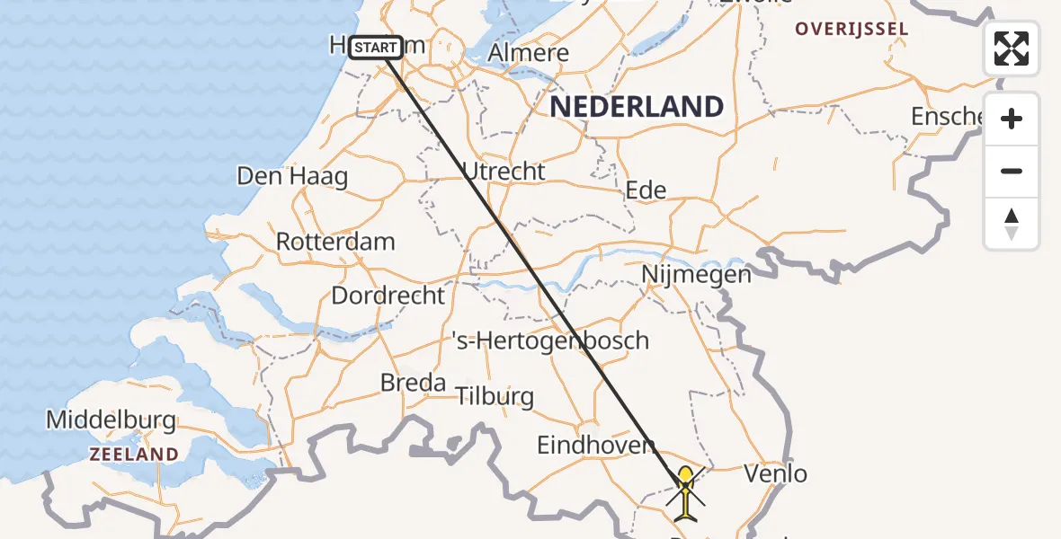 Routekaart van de vlucht: Traumahelikopter naar Ospel, Zwarteboordweg