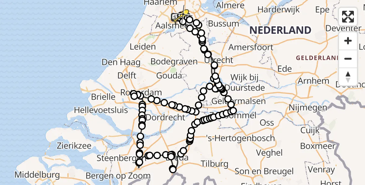 Routekaart van de vlucht: Politieheli naar Schiphol, Van Weerden-Poelmanweg