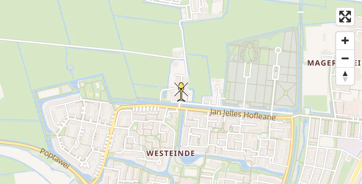 Routekaart van de vlucht: Ambulancehelikopter naar Leeuwarden