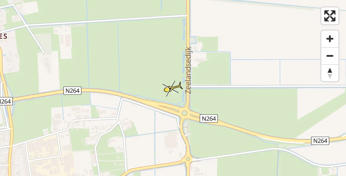 Routekaart van de vlucht: Traumahelikopter naar Volkel