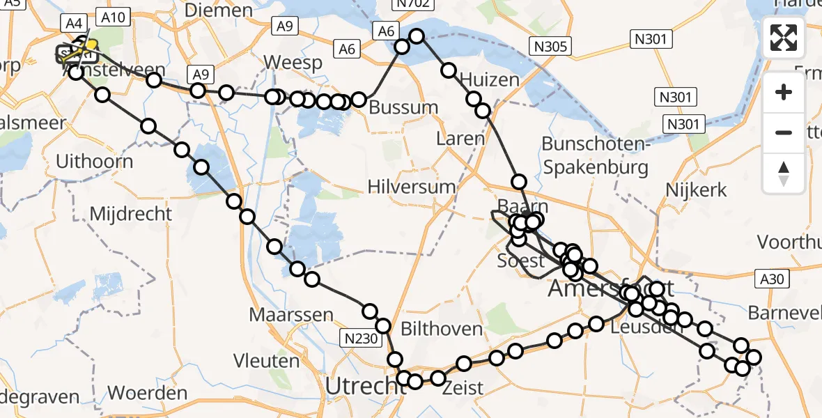 Routekaart van de vlucht: Politieheli naar Schiphol, Van Weerden-Poelmanweg