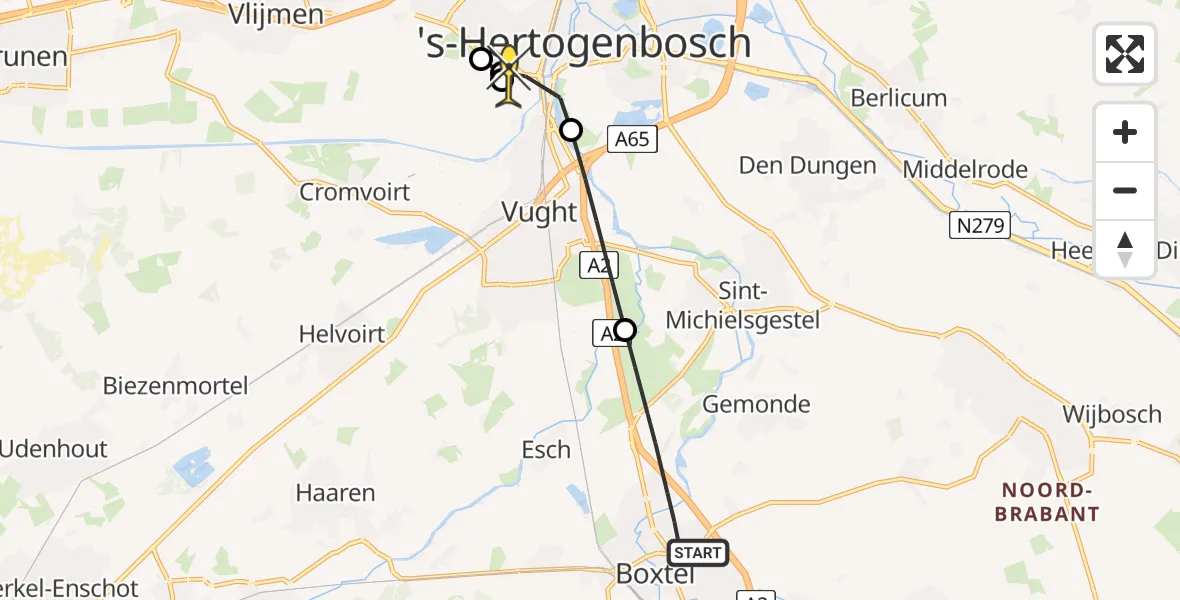 Routekaart van de vlucht: Lifeliner 3 naar Vught, Laan van Selis