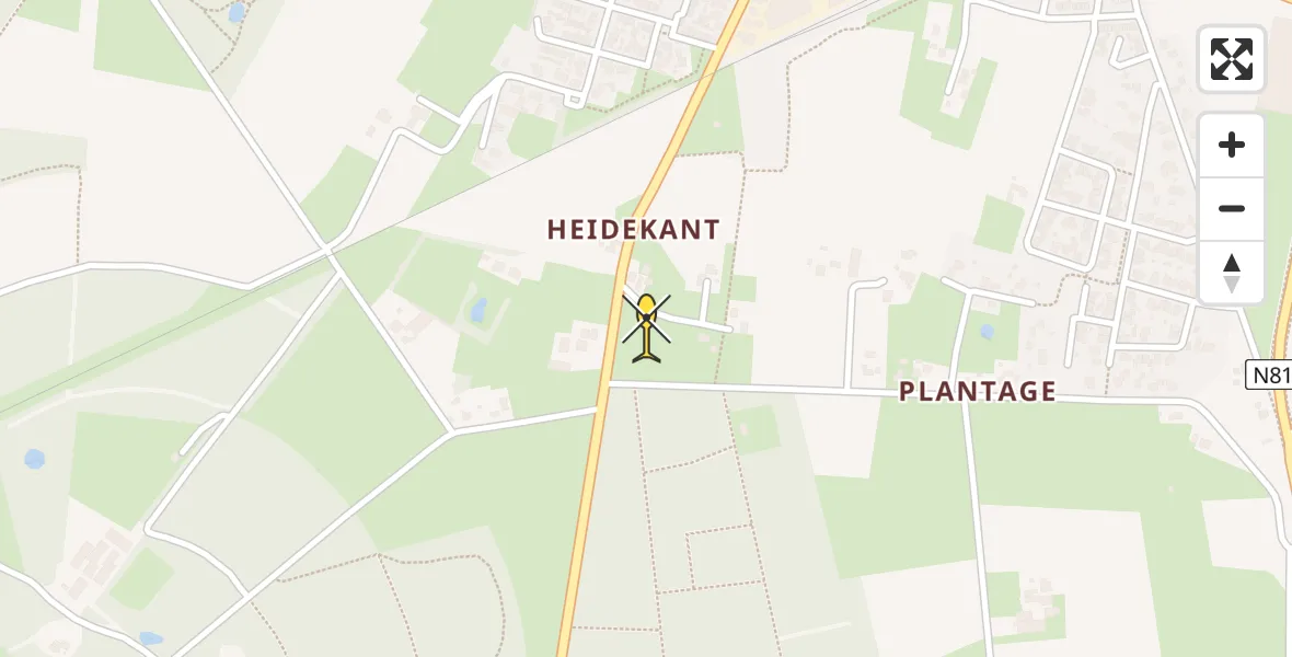 Routekaart van de vlucht: Traumahelikopter naar Wehl