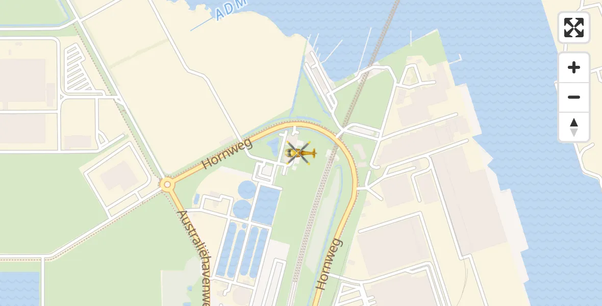 Vluchtroute Traumahelikopter van Amsterdam Heliport naar Amsterdam Heliport