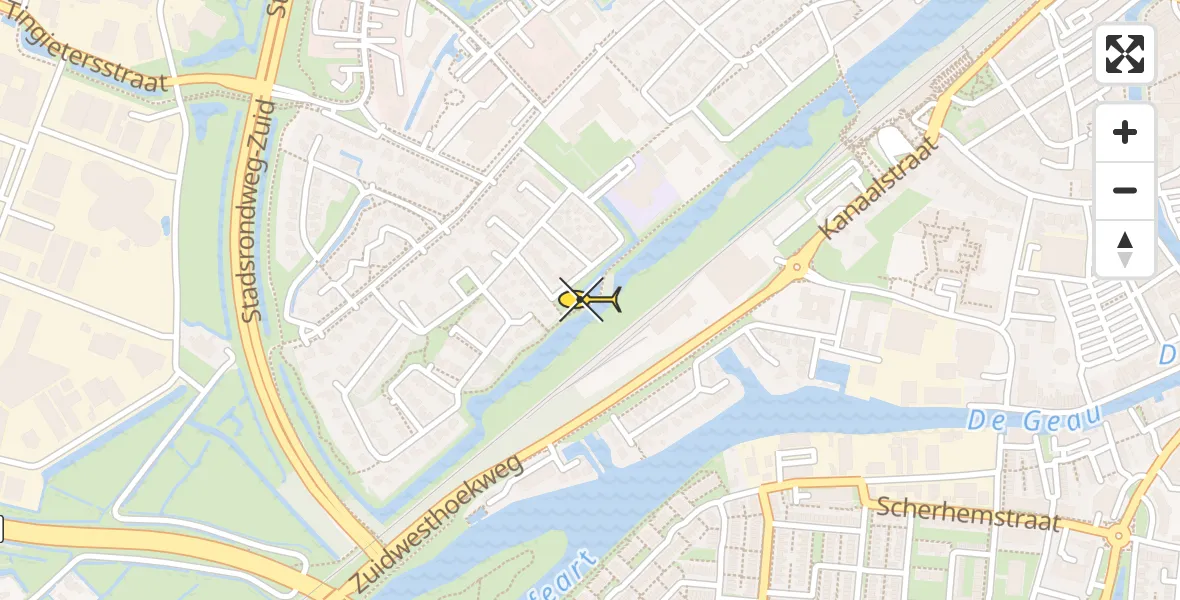 Routekaart van de vlucht: Ambulancehelikopter naar Sneek