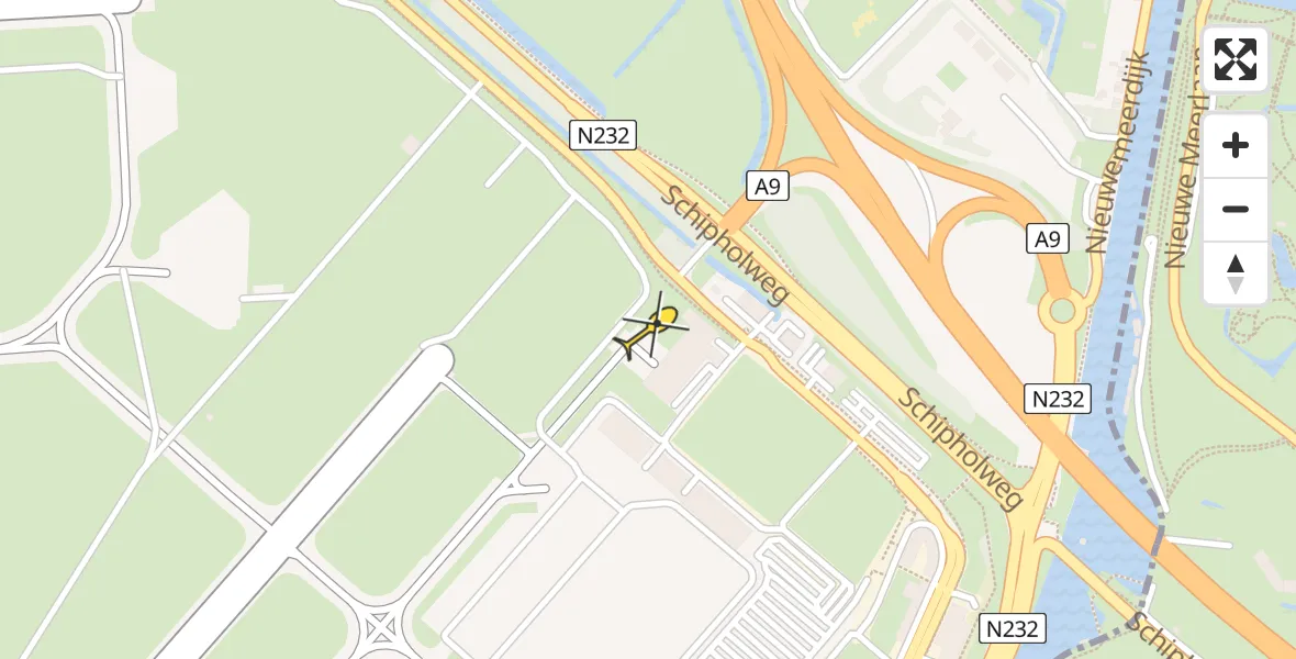 Vluchtroute Politiehelikopter van Schiphol naar Schiphol