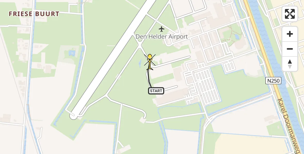 Vluchtroute  van Vliegveld De Kooy naar Vliegveld De Kooy