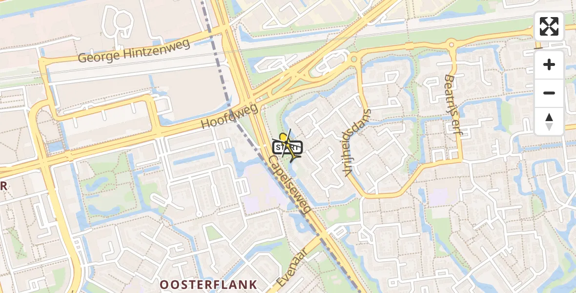 Routekaart van de vlucht: Traumahelikopter naar Capelle aan den IJssel, Waaierdans