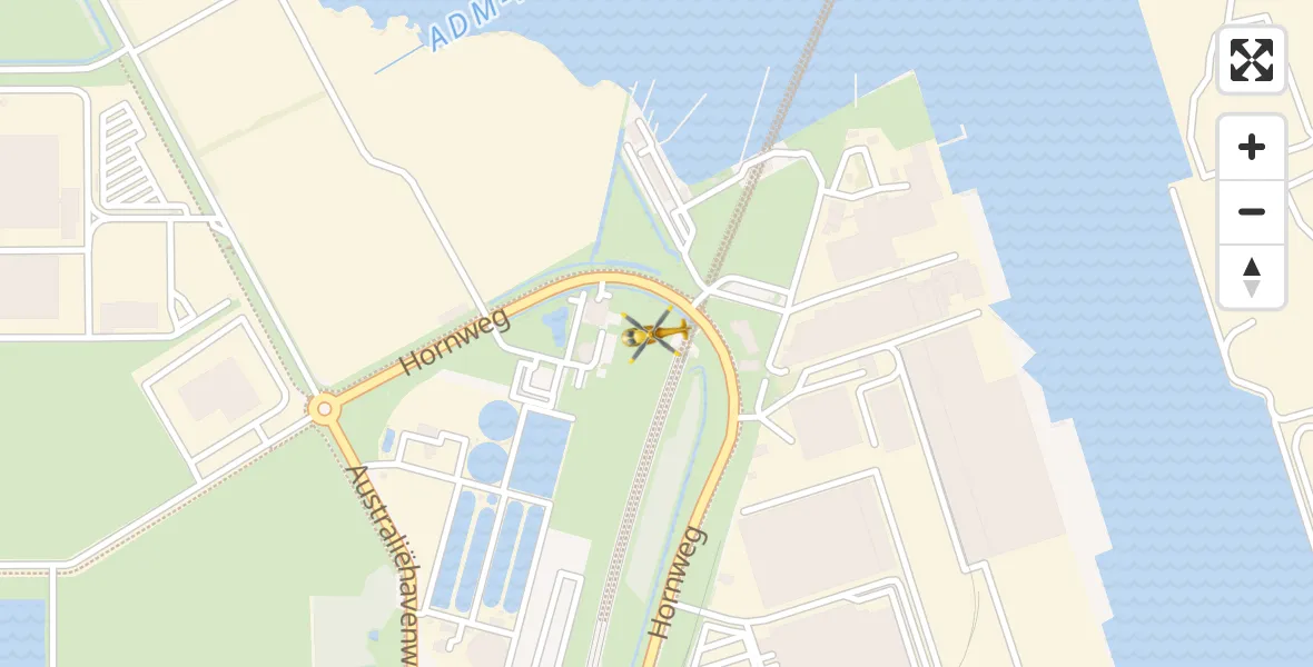 Routekaart van de vlucht: Lifeliner 1 naar Amsterdam Heliport