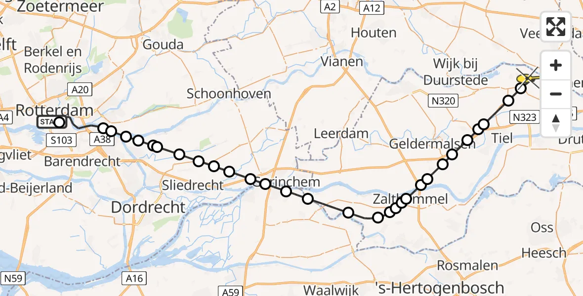 Routekaart van de vlucht: Lifeliner 3 naar Ingen, Müllerkade