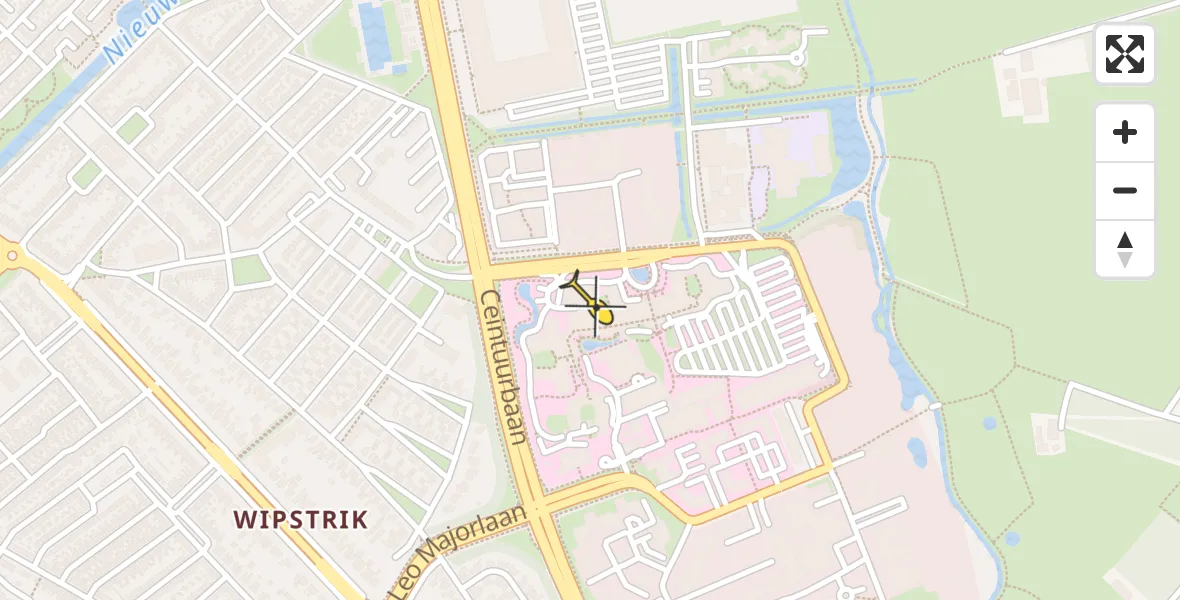 Routekaart van de vlucht: Traumahelikopter naar Zwolle