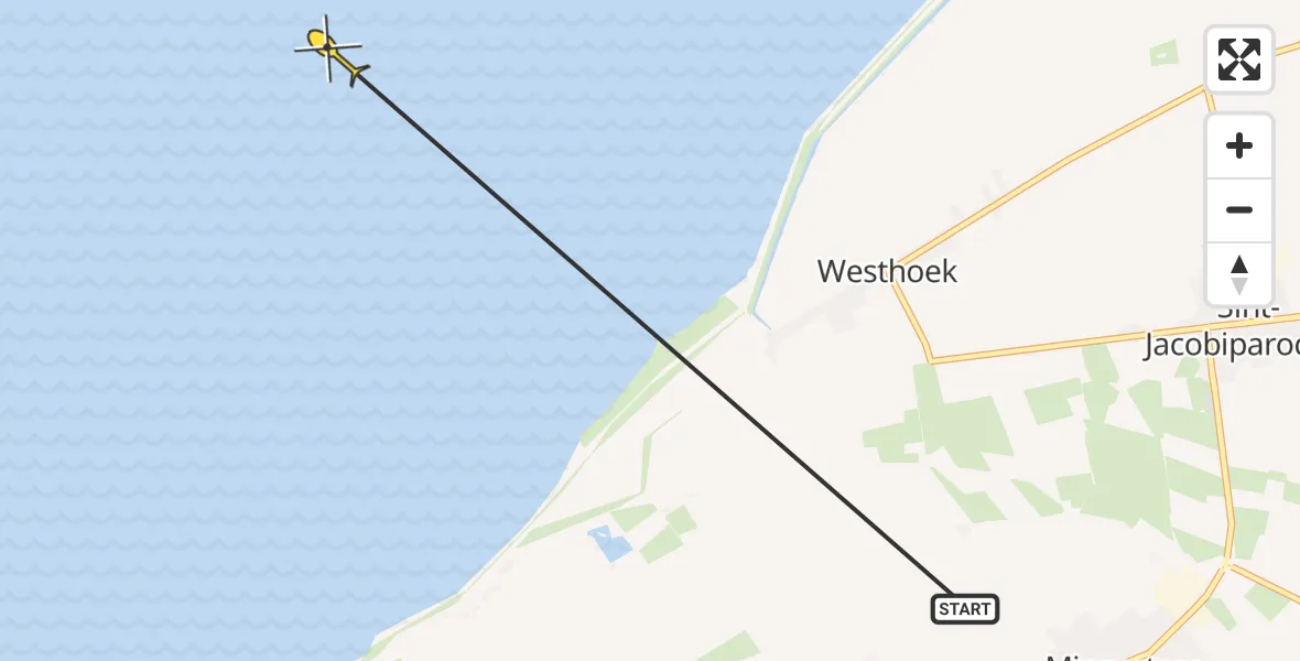 Routekaart van de vlucht: Ambulancehelikopter naar Formerum