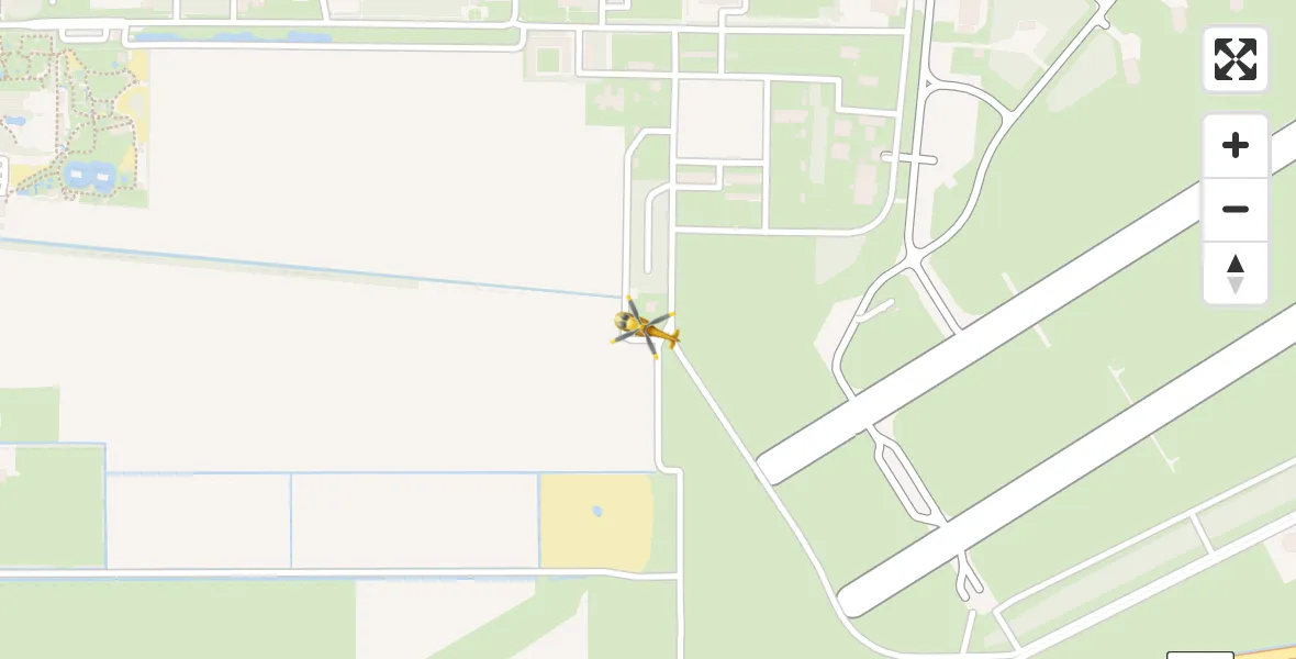 Vluchtroute Traumahelikopter van Vliegbasis Volkel naar Vliegbasis Volkel