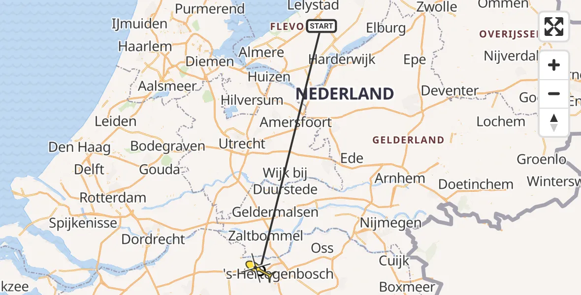 Routekaart van de vlucht: Traumaheli naar Vlijmen, De Savornin Lohmanlaan