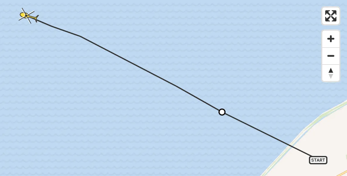 Routekaart van de vlucht: Ambulanceheli naar Oosterend