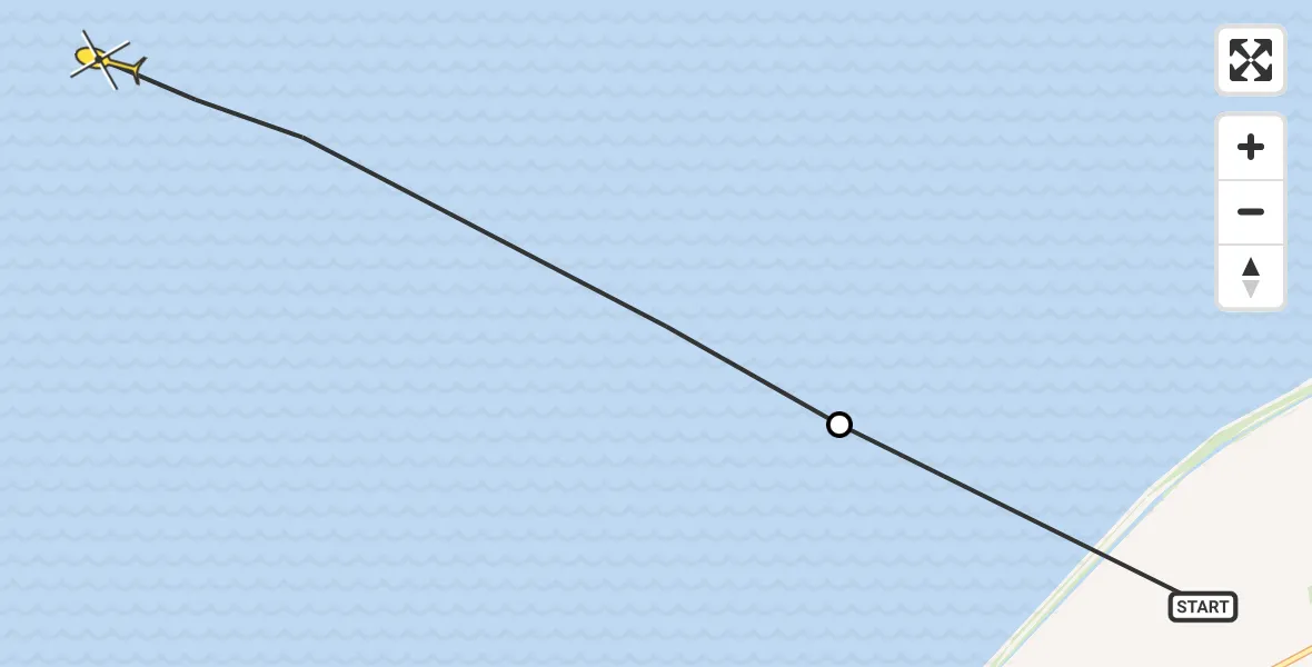 Routekaart van de vlucht: Ambulancehelikopter naar Oosterend